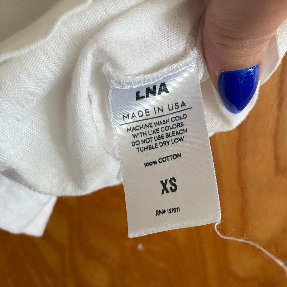 LNA Cutout White Cotton Tee Size XS - Picture 4 of 5